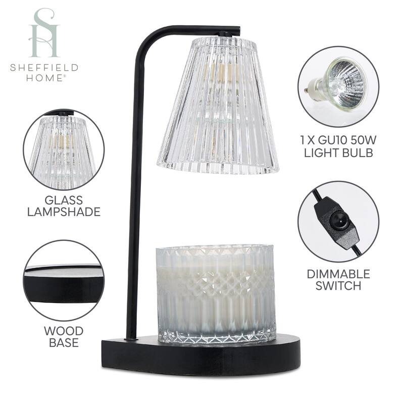 Sheffield Home Glass Candle Warmer Lamp, Flameless Candle and Wax Melter for Long-Lasting Fragrance