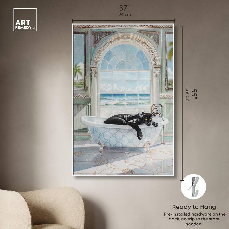 Panther Arch Bathroom Glam Canvas by Art Remedy