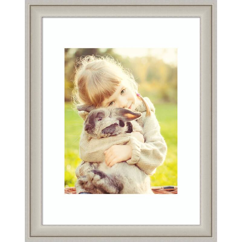 Florence Gold Framed Picture Frame, Photo Frame - 11x14 Matted White 8x10 - Florence Silver