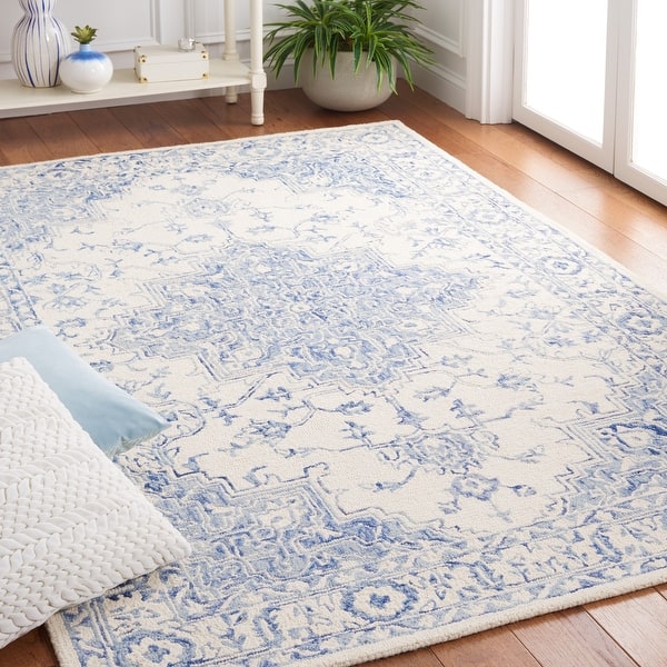 slide 2 of 29, SAFAVIEH Handmade Metro Fini Oriental Wool Rug 3' x 5' - Blue/Ivory - Rectangle