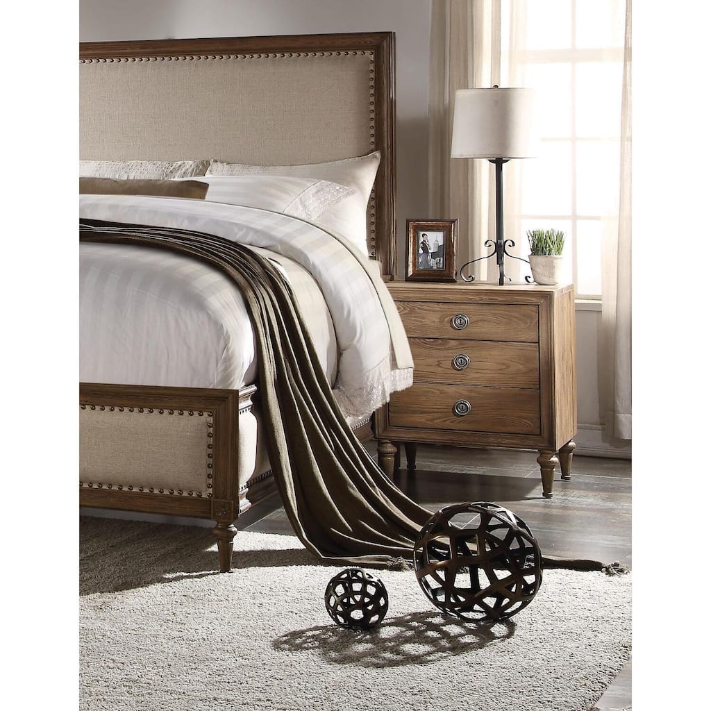 Wood Nightstand 3 Drawer - Artisanal Storage Cabinet, Reclaimed Oak Finish, Dovetail Joinery, Modern Bedroom Furniture