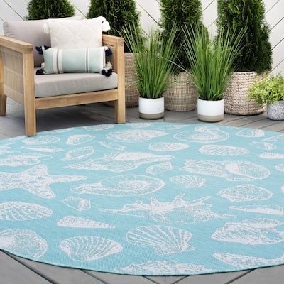 Exo Coastal Graphic Print Indoor/Outdoor Area Rug