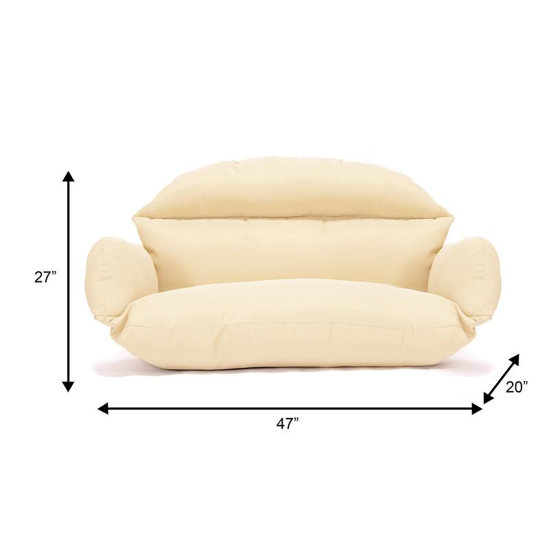 Egg Double Seat Cotton-filled Soft Swing Chair Cushion with Removable Cover, Weather-Resistant and Zipper for Indoor Outdoor