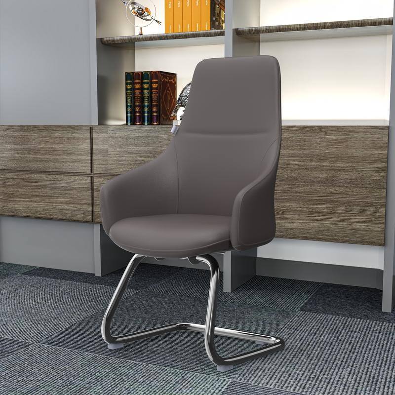 Celeste Modern Leather Office Chair with Iron Frame, Fixed Armrests, Foam Padding, Easy-Clean Upholstery & Quick Assembly