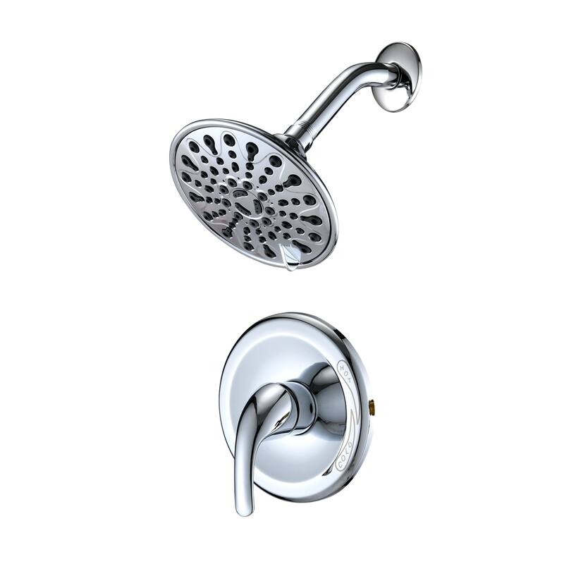 PROOX Wall Mounted 6-Spray Rainfall Shower Faucet Single Handle Valve Included - Chrome