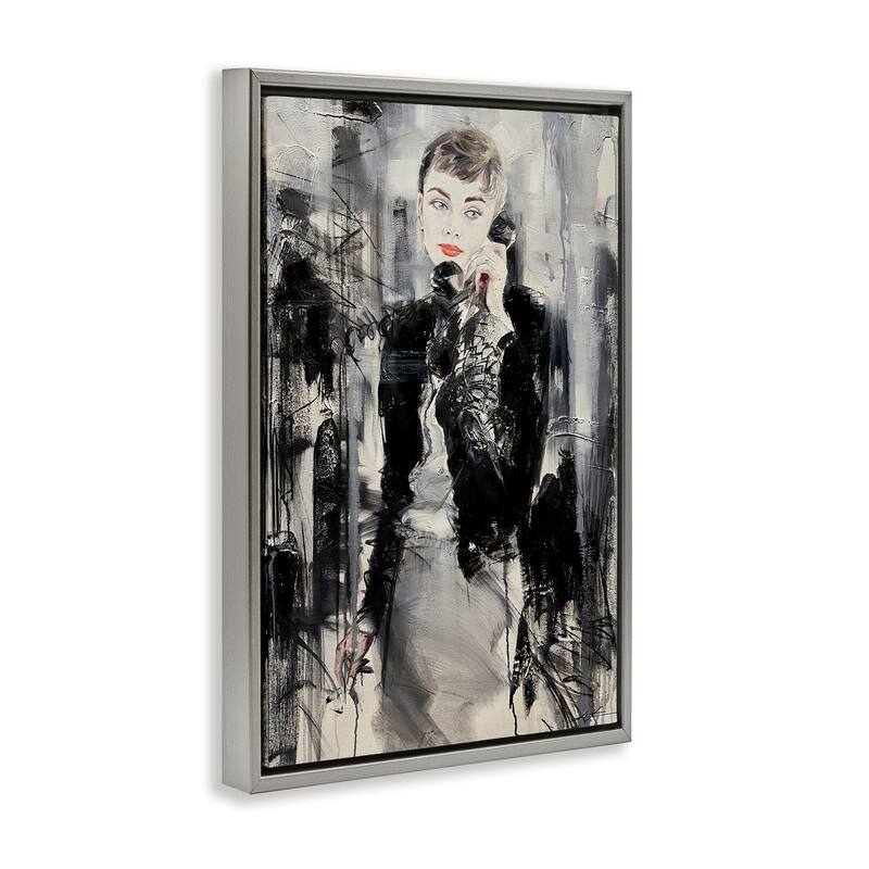 Stupell Classic Beauty Fashionista Framed Floater Canvas Wall Art Design By Lucille Lee