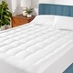 preview thumbnail 1 of 3, Bare Home Deep Pocket Cotton Top Mattress Pad California King - White