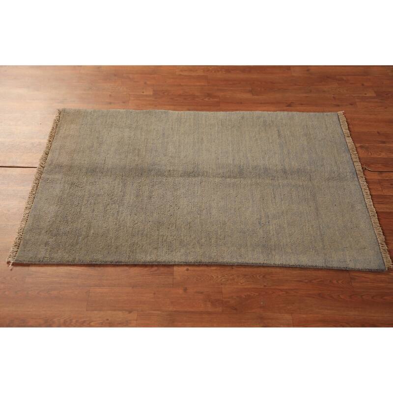 Modern Gabbeh Oriental Rug Hand-Knotted Multi-Color Wool Carpet - 2'9" x 3'10"