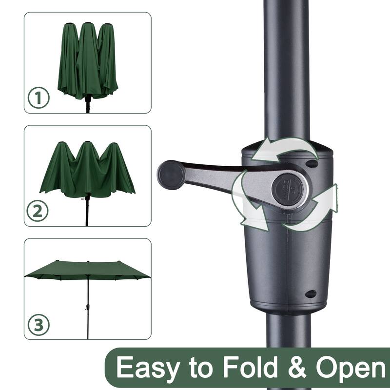 Autlaycil 13 FT Patio Umbrella with Sun Protection & Easy Crank