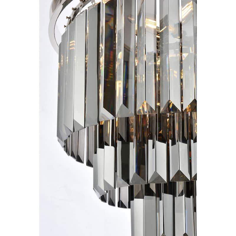 Royce Edge 9-Light Polished Nickel Chandelier
