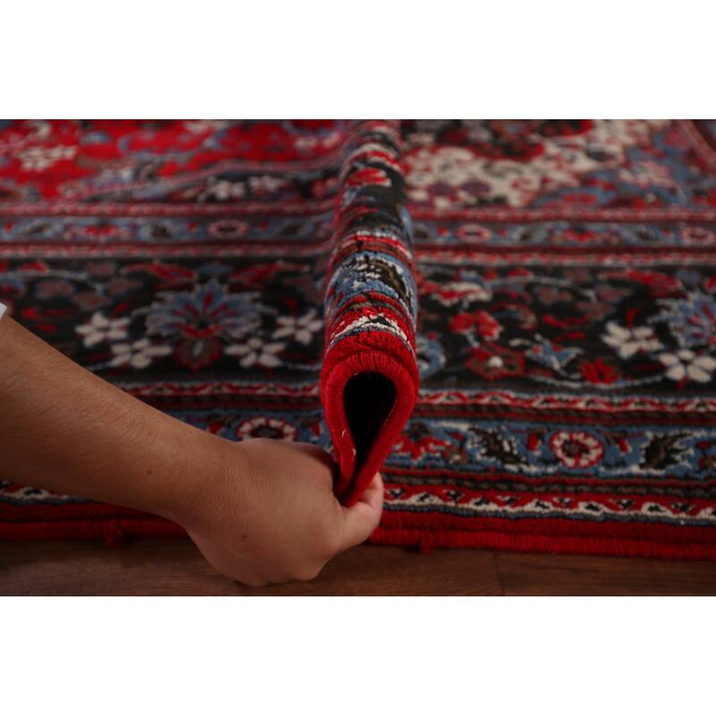 Medallion Red Kashan Turkish Area Rug Machine Made Carpet - 9'8" x 13'3"