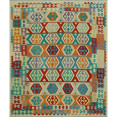 Hand-Woven Sangat Azin Blue/Beige Rug - 8'4" x 9'11"