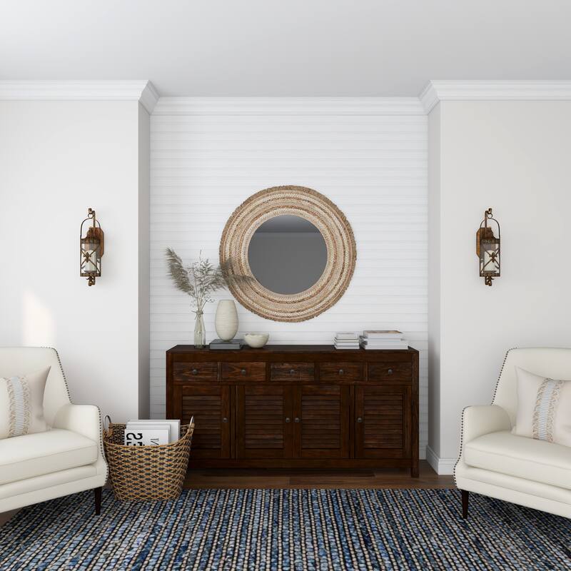 Bronze Metal Suspended Studded Fleur De Lis Wall Sconce with Scroll Details - 7 x 6 x 20