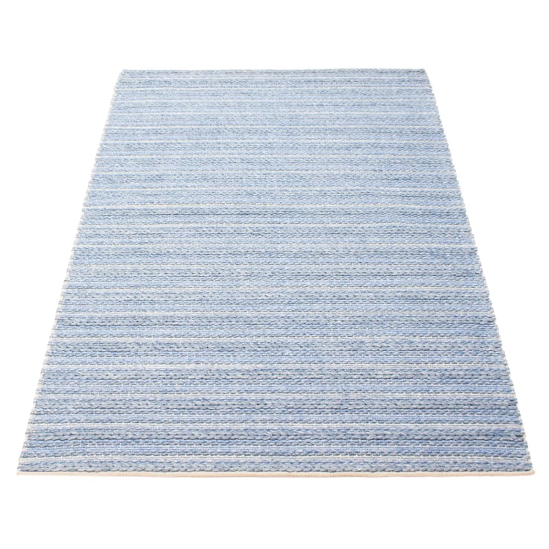 ECARPETGALLERY Braid weave Sienna Blue Wool Rug - 5'0 x 8'3