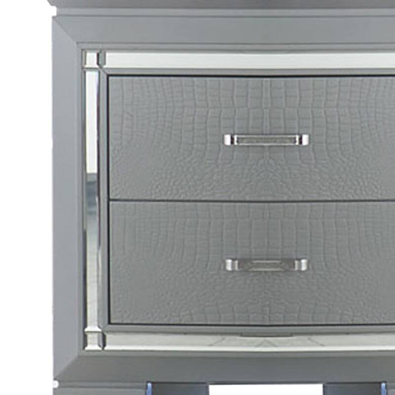 Gray 2 Drawer 17 in. W Nightstand with Sturdy Hardware and Ample Storage