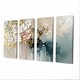 preview thumbnail 6 of 12, Designart - Gold Floral Brushstroke Abstract Painting - Flowers Canvas Wall Art Set - Oversized Traditional Wall Decor