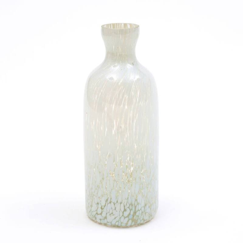 Splutter Glass Bottle Vase - Large 4x10 Inch Home Decor Accent