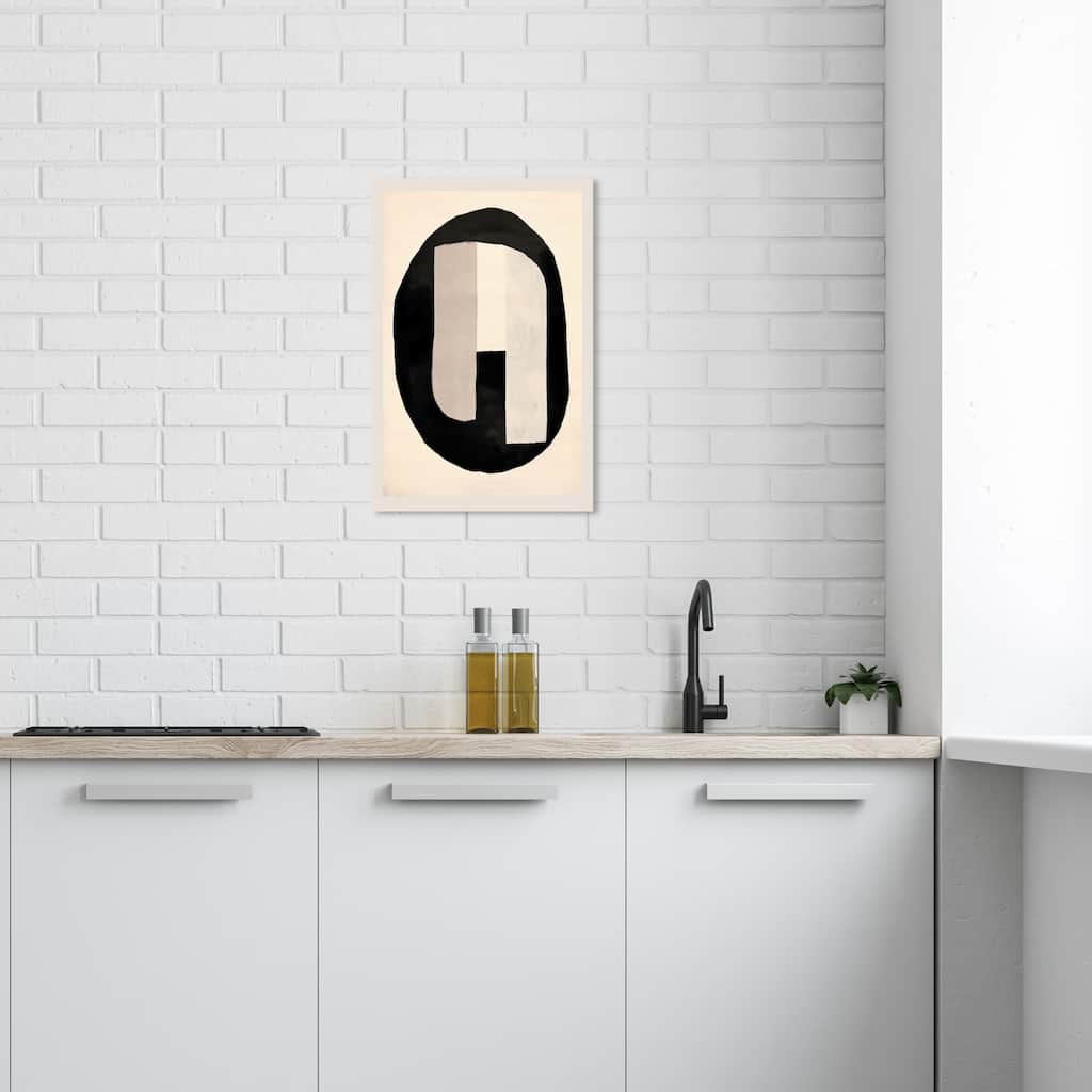 Wynwood Studio Canvas Abstract For the Tooth Fairy Black and Cream White Modern & Contemporary Wall Art Canvas Print