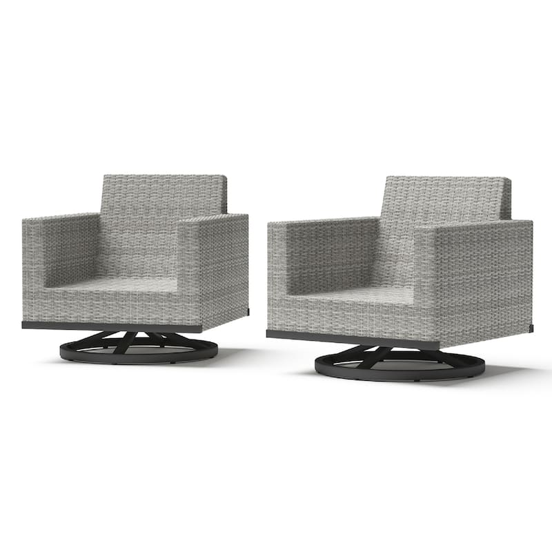 Milo Grey 2 Piece Aluminum Outdoor Patio Club Chairs