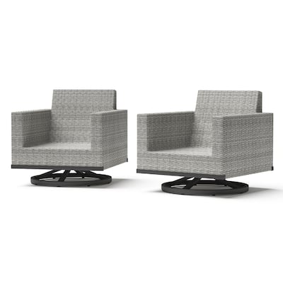 Milo Grey 2 Piece Aluminum Outdoor Patio Club Chairs