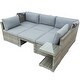preview thumbnail 9 of 27, 4 Piece UV-Proof Resin Wicker Patio Sofa Set