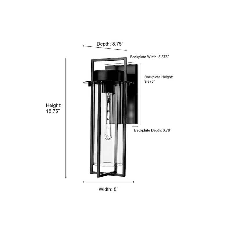 Millennium Lighting Russell 1 Light Outdoor Wall Sconce in Powder Coat Black
