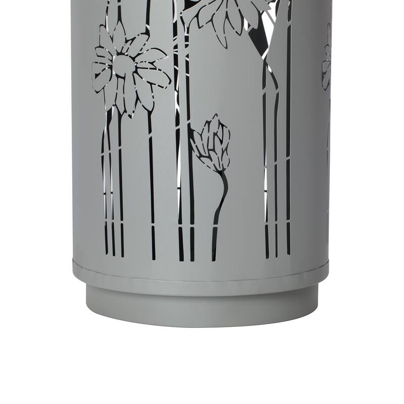 Christopher Knight Home - Modern 34.25"H Metal Sphere-Top Outdoor Water Fountain with LED Lights & Cutout Design