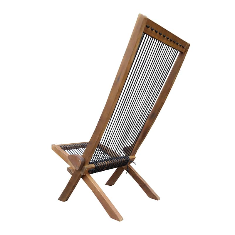 Outdoor Patio Folding Roping Wood Chair
