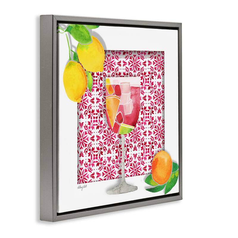 Stupell Fruity Sangria Drink Framed Floater Canvas Wall Art Design By Hillary Holt