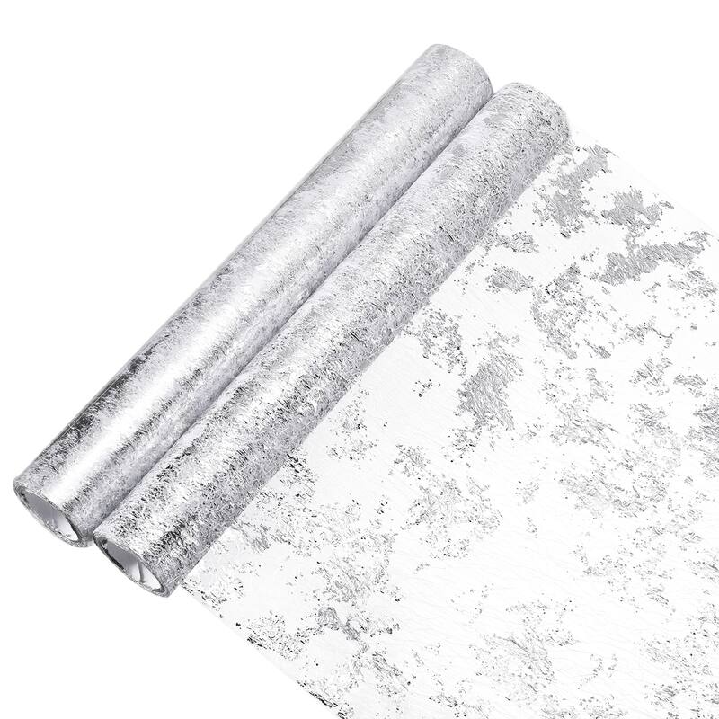 Table Runner 11" x 108", Metallic Foil Thin Mesh, 2 Pieces - 11 x 108 Inch