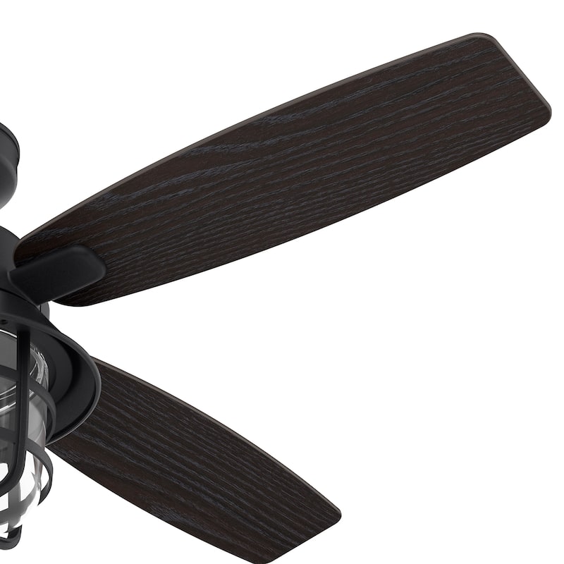 Hunter 52" Port Royale Outdoor Ceiling Fan with LED Light Kit and Handheld Remote, Damp Rated