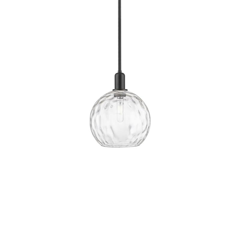 Innovations Lighting 716-1S-13-10 Athens Water Glass Pendant Athens - Matte Black / Clear Water Glass