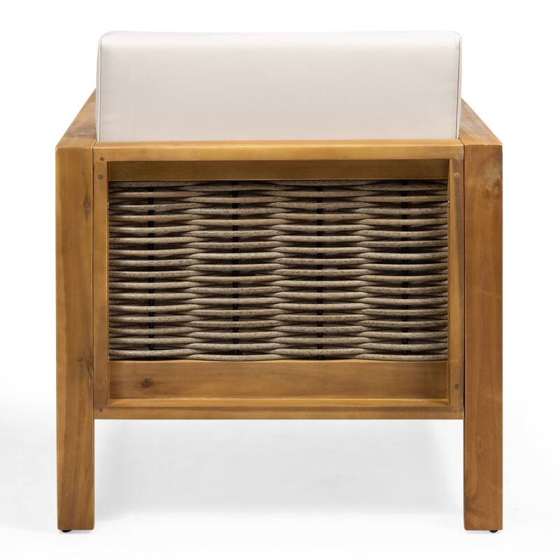 Outdoor Acacia Wood Club Chairs, 2-Pcs