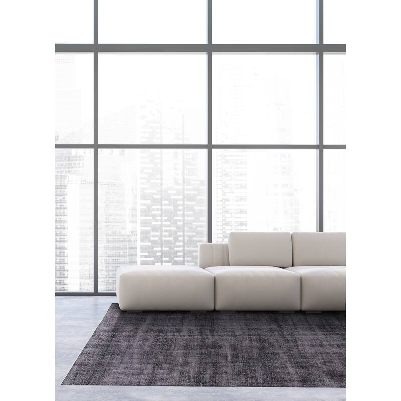 ECARPETGALLERY Hand-knotted Color Transition Black Wool Rug - 5'9 x 9'5