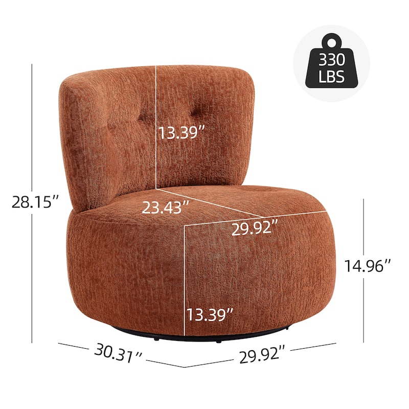 Art Leon Flannel Upholstered Swivel Accent Chair