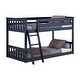 preview thumbnail 11 of 13, Now Furniture Solid Wood Twin Over Twin Low Bunk Bed with Straight Ladder