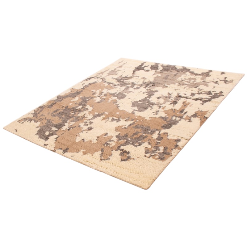 ECARPETGALLERY Hand-knotted Tangier Cream Wool Rug - 8'0 x 10'0
