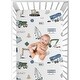 preview thumbnail 6 of 4, Sweet Jojo Designs Green Blue Construction Truck Boy Muslin 100% Cotton Fitted Crib Sheet - Transportation Vehicles Bulldozer