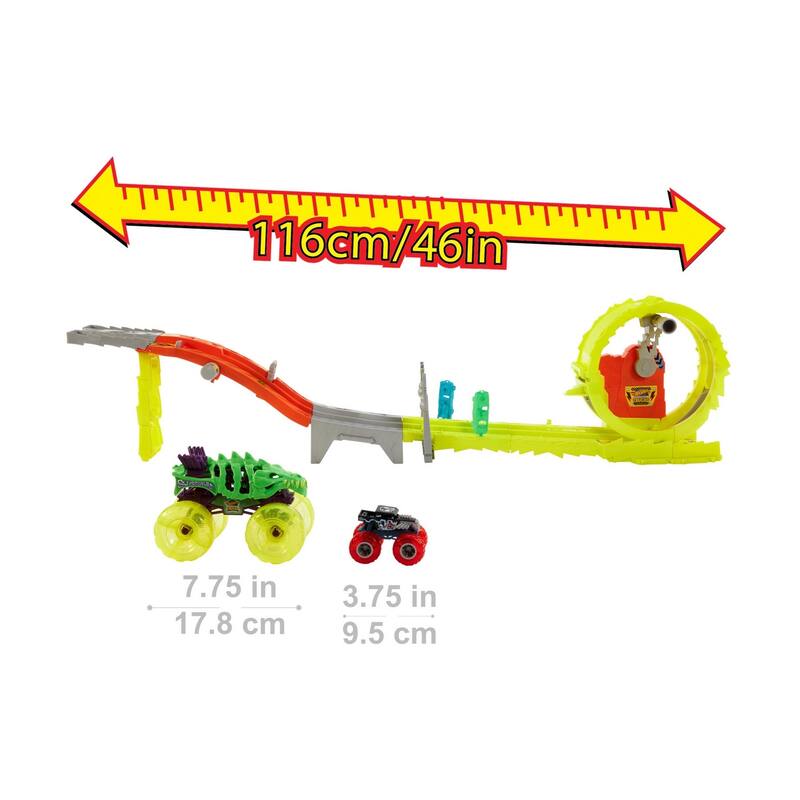 Hot Wheels Monster Trucks Charge & Chase Challenge Track Set - Yellow