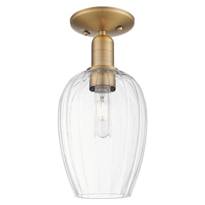 Innovations Lighting Downtown Urban - Preston - 1 Light 6" Flute Shade Semi-Flush Mount Light