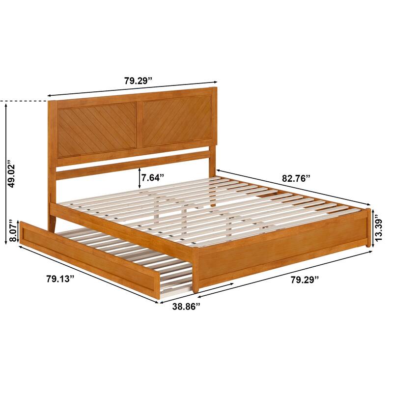 Clayton Platform Bed with Panel Footboard and Twin XL Trundle