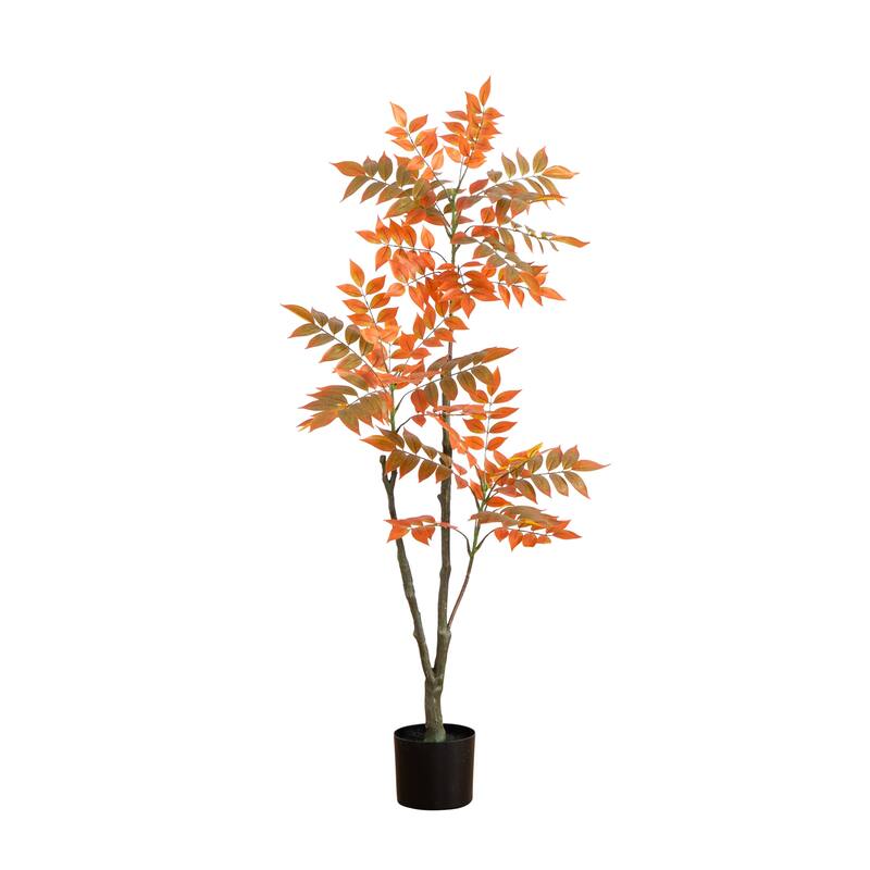 Sumac Artificial Potted Tree - 4' - Orange and Green