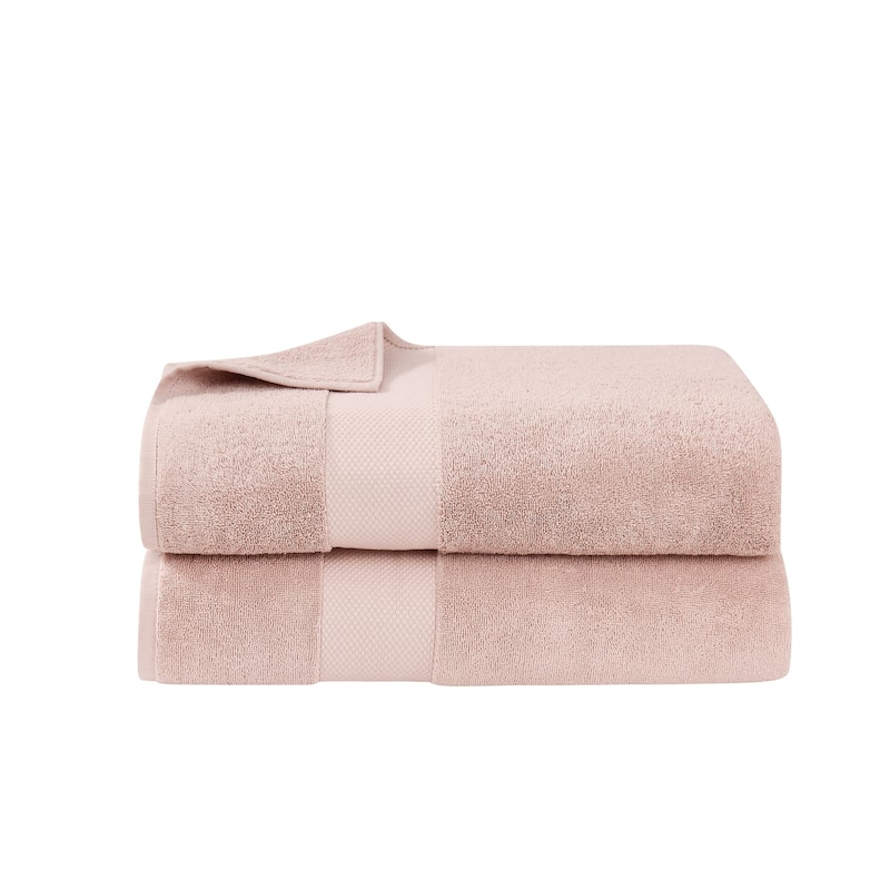 Brooklyn Loom 100% Turkish Cotton 2 Piece Bath Sheet - Blush