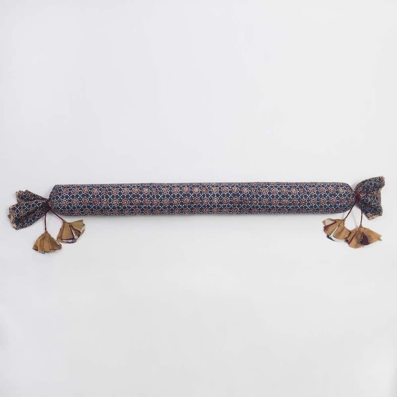 Ayala Cotton Pencil Bolster Pillow - Indigo