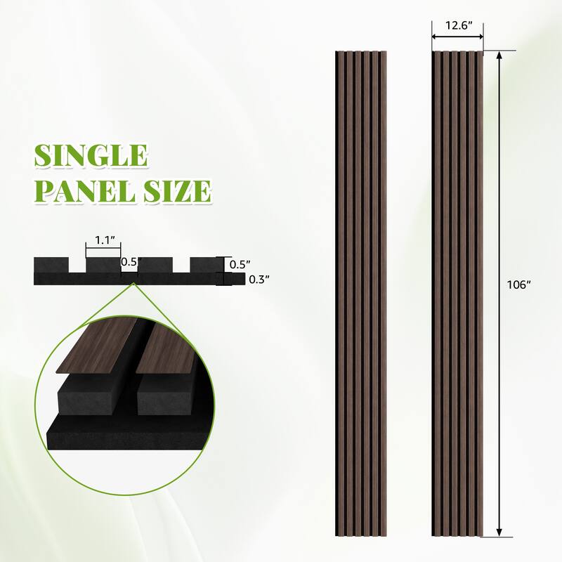 2Pcs Wood Slat Acoustic Wall Panels