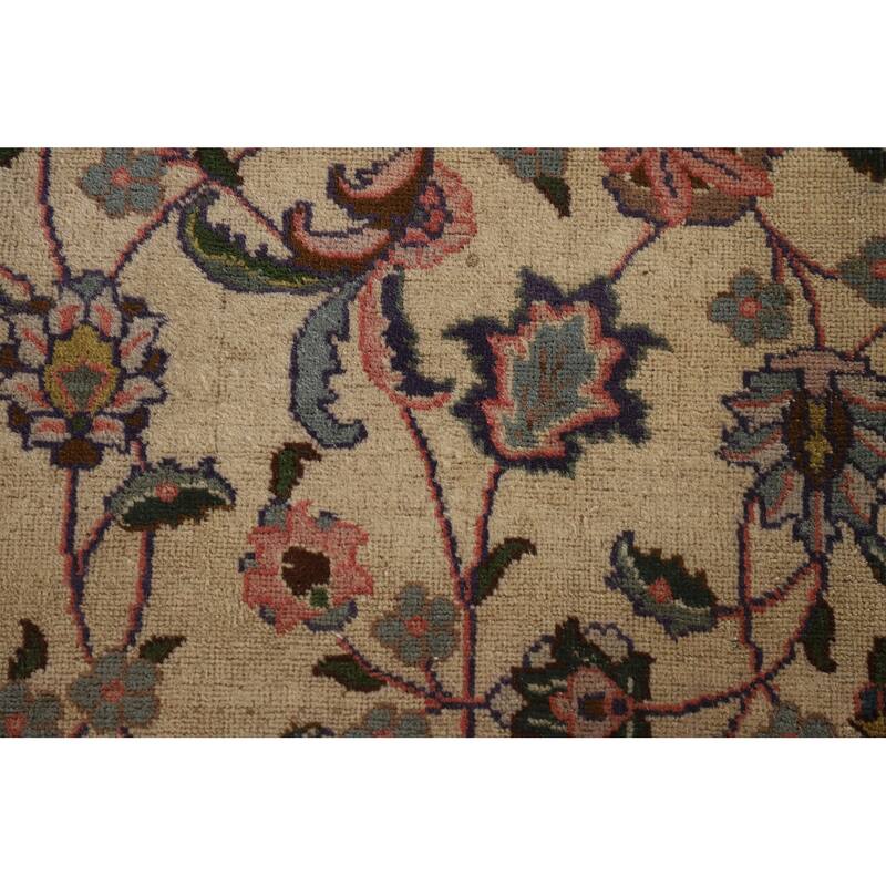Vegetable Dye Signed Tabriz Persian Antique Rug Handmade Wool Carpet - 9'3"x 13'0"