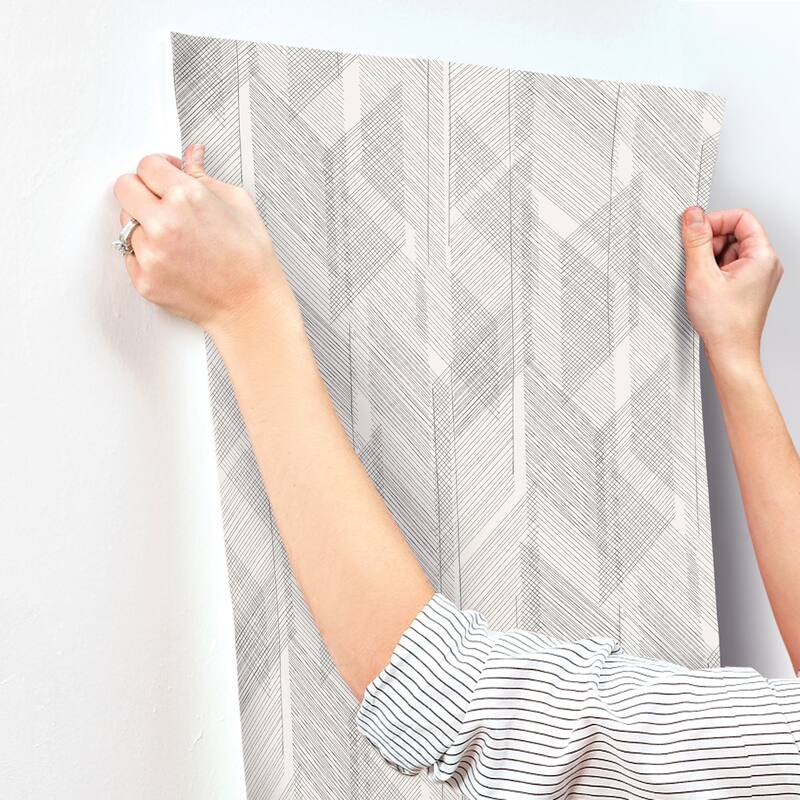 A-Street Prints Bryant Black Crosshatch Wallpaper