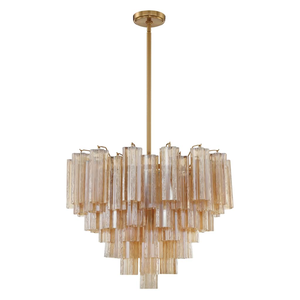 Addis 12 Light Aged Brass Chandelier - 26.75"W x 21.5"H x 26.75"D