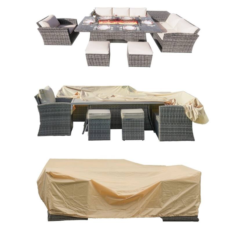 Large Square Waterproof Outdoor Dining and Sofa Set Rain Cover