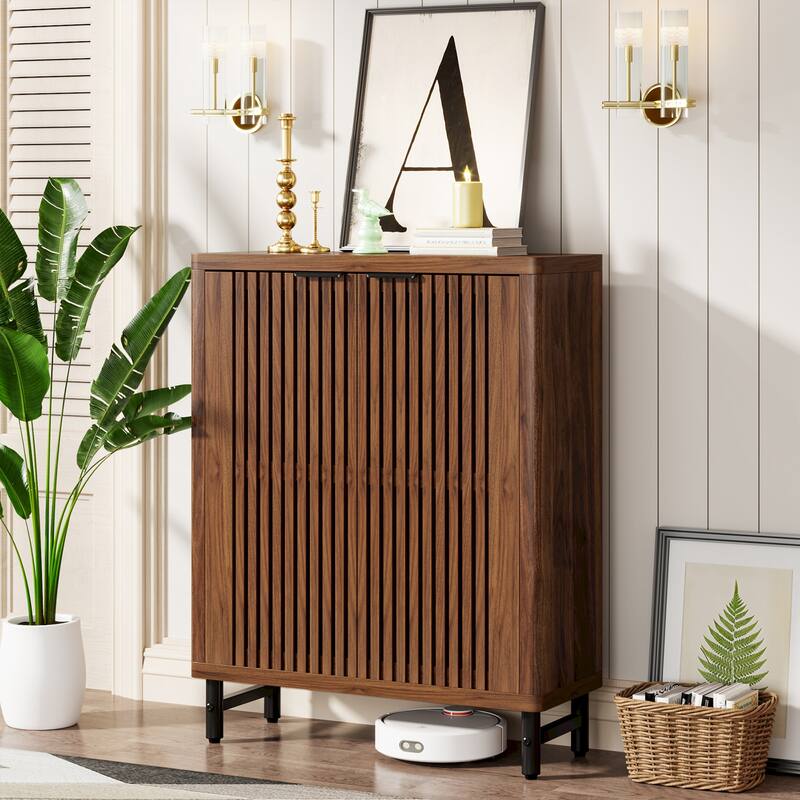 Large Modern Shoe Storage Cabinet with Adjustable Shelves